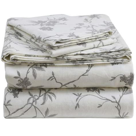 enviohome  gsm cotton flannel sheet set twin xl floral toile
