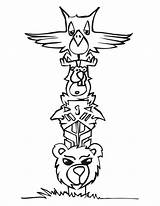 Totem Pole Coloring Pages Printable Poles Drawing Kids Template Color Easy Tiki Blank Print Mask Indian American Bestcoloringpagesforkids Native Hawaiian sketch template