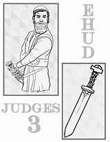 Coloring Ehud Judges Bible Sheet Template sketch template
