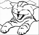 Coloring Cat Pages Cute Kitty Yawning Cats Fat Printable Adult Kids Print Color Colouring Kitten Animal Sheets Bestofcoloring Kawaii Nyan sketch template