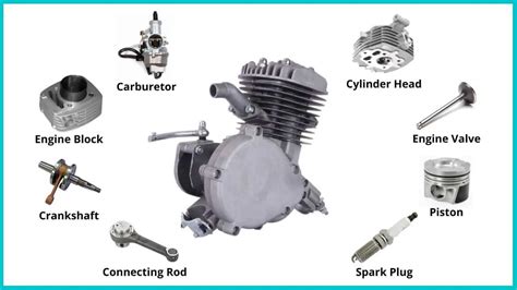 complete list  bike engine parts names functions