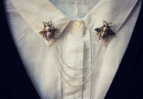 bee collar pins collar chain collar brooch lapel pin bee