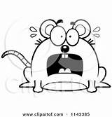 Scared Mouse Clipart Cartoon Coloring Chubby Vector Outlined Thoman Cory Regarding Notes sketch template
