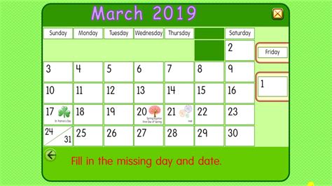 starfall calendar march  youtube