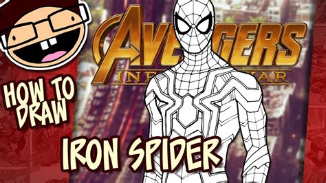 draw iron spider avengers infinity war narrated easy step