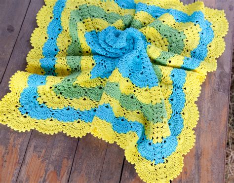 sasha patterns crochet lace shell stitch baby blanket pattern