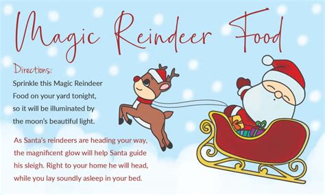 printable magic reindeer food poem