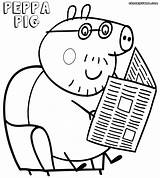 Coloring Pig Peppa Pages Daddy Popular sketch template