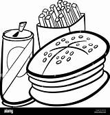Food Fast Cartoon Hamburger Set Alamy Illustration sketch template