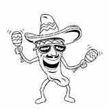 Coloring Pages Mayo Cinco Pepper Chile Chili Singing Printable Funny Dancing Surfnetkids Roundup Sheet Top sketch template
