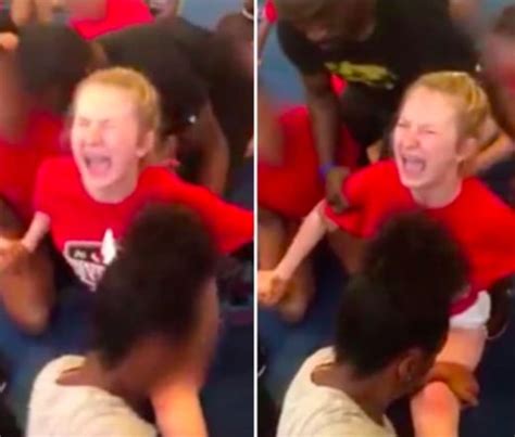 high school cheerleader forced to do splits cries out for help in disturbing video the