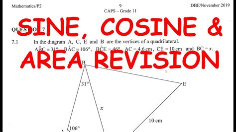 sine rule cosine rule  area rule exam questions  grade