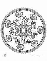 Coloring Pages Mandala Printable Snowflake Snowflakes Christmas Library Clipart sketch template
