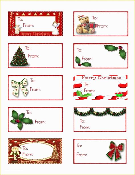 holiday labels template   printable christmas labels red tim  printables