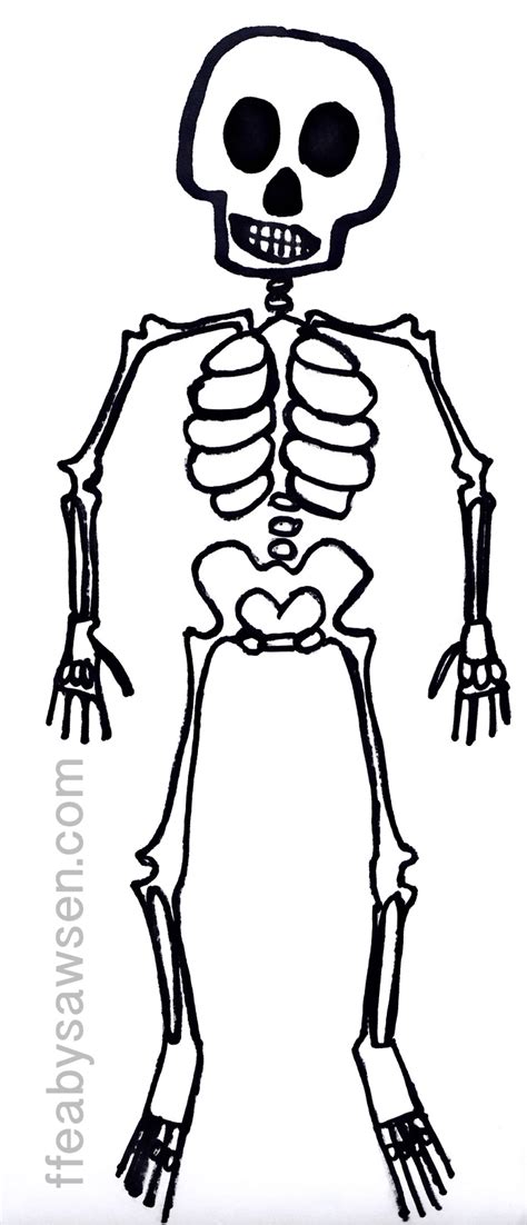 printable skeleton template cut