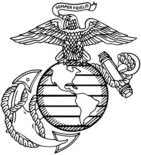 marine corps emblem stencil clipartsco