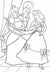 Coloring Cinderella Pages Princess Disney Sisters Step Mom Printable Print Kids Girls Color Cartoon Coloringhome Colouring Choose Board Popular Mean sketch template