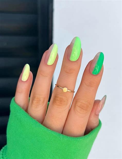 zesty lime neon green nails   pop  color