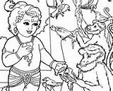 Krishna Stealing Butter Colouring Sheet Lord sketch template