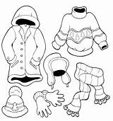 Winter Coloring Clothes Hat Pages Kids Warm Clipart Drawing Library Tt Google sketch template
