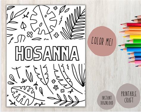 printable hosanna coloring page hosanna coloring page easter activity