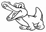 Baby Crocodile Alligator Coloring Drawing Pages Cartoon Outline Line Colouring Easy Croc Color Print Sun Aligator Sheet Getdrawings Kids Clipartmag sketch template