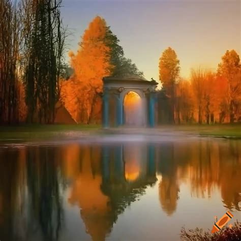 monet inspired landscape painting   watercourse  baroque balcony