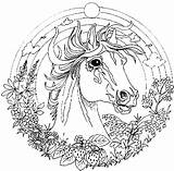 Mandala Horse Coloring Pages Printable Mandalas Filminspector Cheval Coloriage Colouring Colorier Gif sketch template