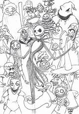 Nightmare Before Christmas Coloring Pages Halloween sketch template