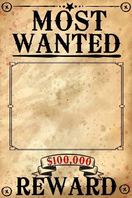 blank wanted poster template postermywall