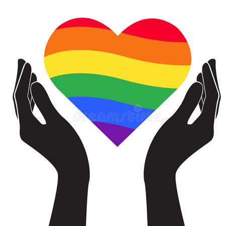 hand holding heart rainbow flag lgbt symbol vector stock vector image