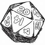 D20 Drawing Dice Discord Fantasy Minecraft Getdrawings Server sketch template