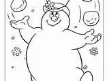 Coloring Snowball Frosty Snowman Playing Tsgos sketch template