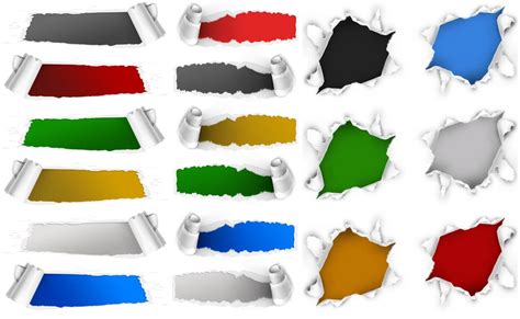 sets   ripped paper holes psd templates  photoshop format
