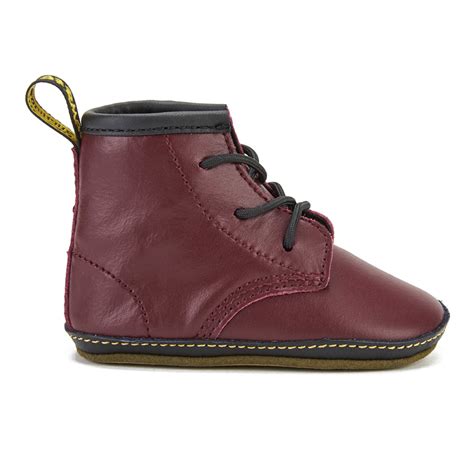 dr martens baby auburn crib lace booties cherry red  uk delivery allsole