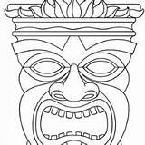 Tiki Hawaiian Coloringpagesonly Moana Hei Maui sketch template