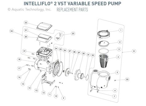 pentair intelliflo  vst variable speed pump replacement parts