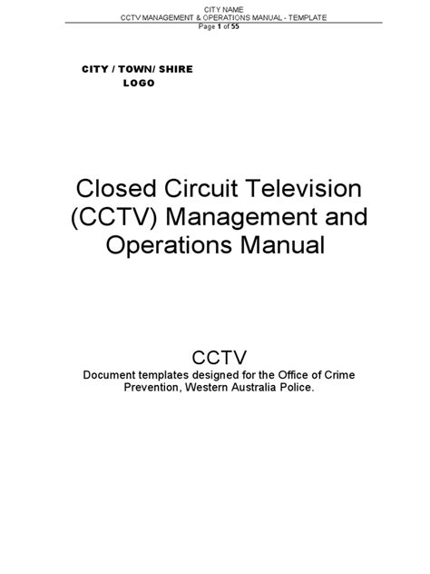 cctv document template cctv management operations manual final control social  political