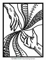 Therapy Coloring Pages Helping Professionals Counseling Heart sketch template