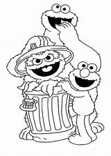 Sesame Coloring Street Pages Elmo Oscar Cookie Birthday Printable Grover Monster Grouch Color Garbage First Super Colouring Print Sheets Kids sketch template