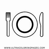 Coloring Plate Dinner Template sketch template