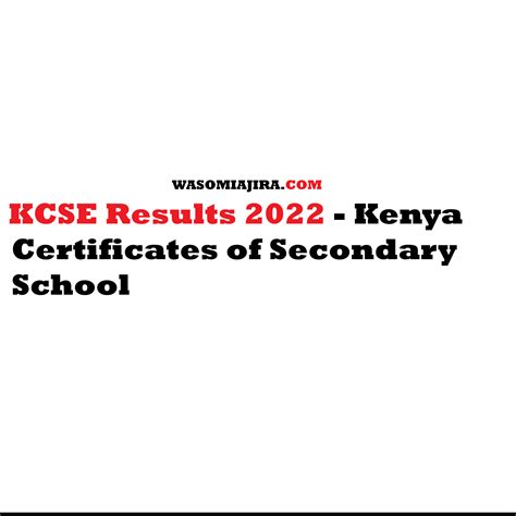 kcse results  kenya certificate  secondary education