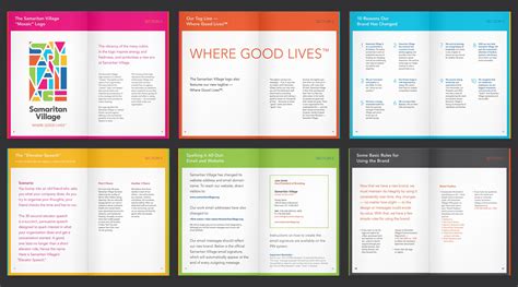 colored sections brochure template manual design employee handbook