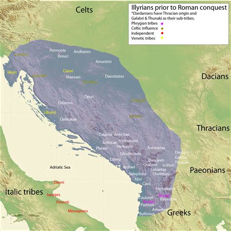 map   illyrian tribes illustration world history encyclopedia