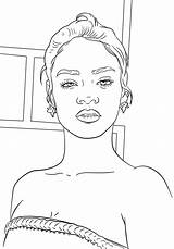 Rihanna Celebrite Youtubers Musicians Colorier Cantanti Famosi Onlinecoloringpages Gwiazdy Imprimé Kolorowanka Drukuj sketch template