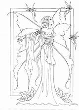 Coloring Nymph Fairy Mystical Mythical Myth Legend Elfes Elves Fae Pixie Designlooter Faries Sprite sketch template