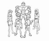 Titans Jovenes Everfreecoloring Titanes Cyborg Starfire Coloringhome sketch template