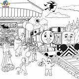 Thomas Coloring Train Pages Halloween Kids Diesel Friends Printable Drawing Activities Color Cartoon Track Den Sheets Printables Engine Tank Railroad sketch template