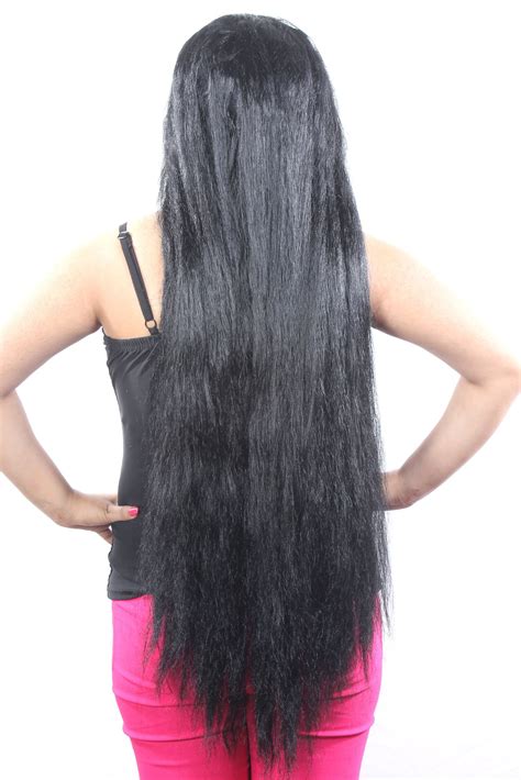 31 inch indian hi long women black hair wig straight long indian style