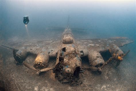 flying fortress wreckage  world war ii crash  waters  croatia